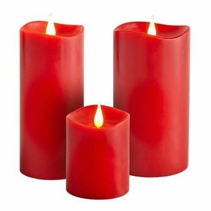 Red LED Candle 3x4 in